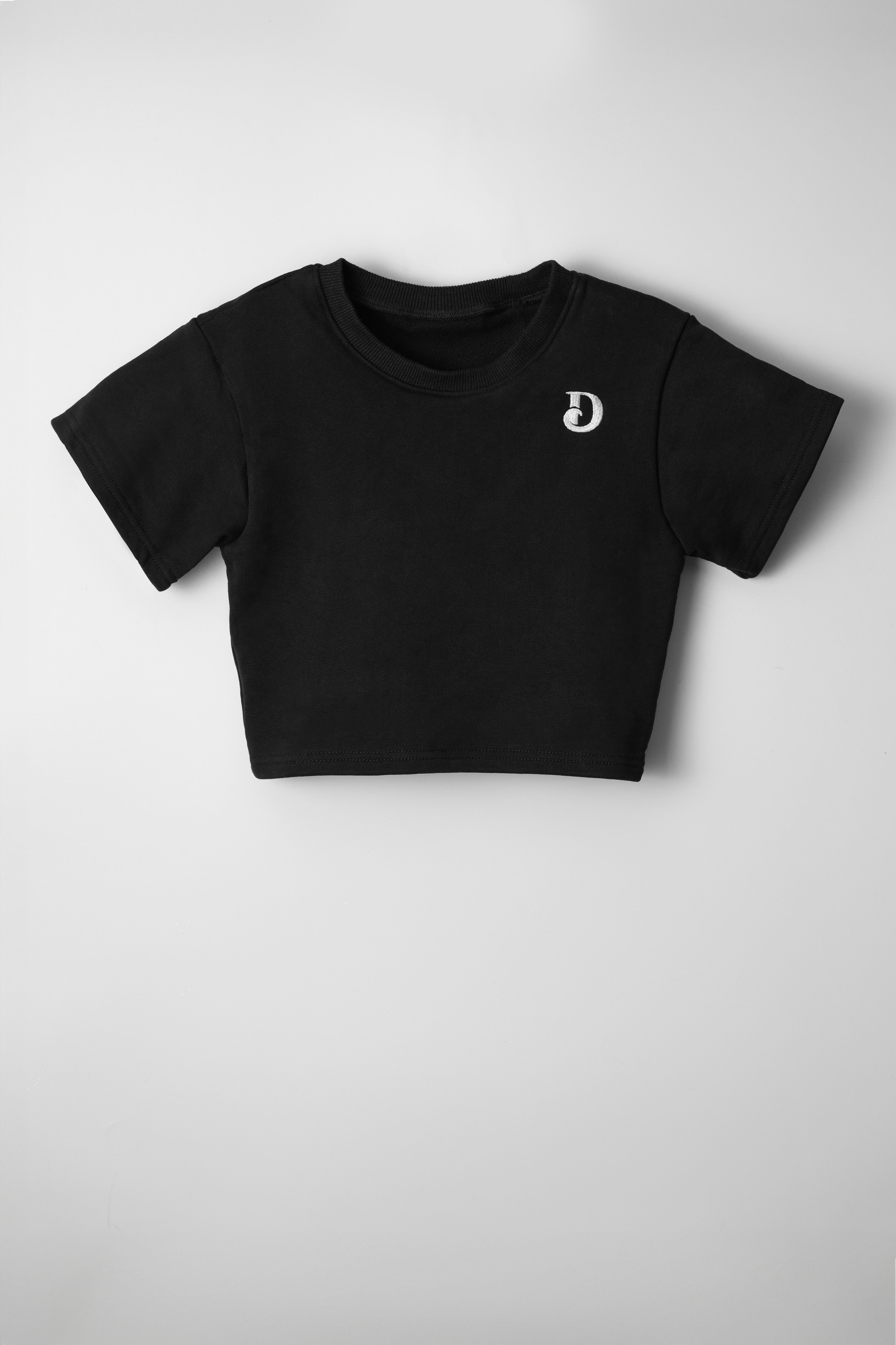ロゴクロップドTシャツ (ブラック)