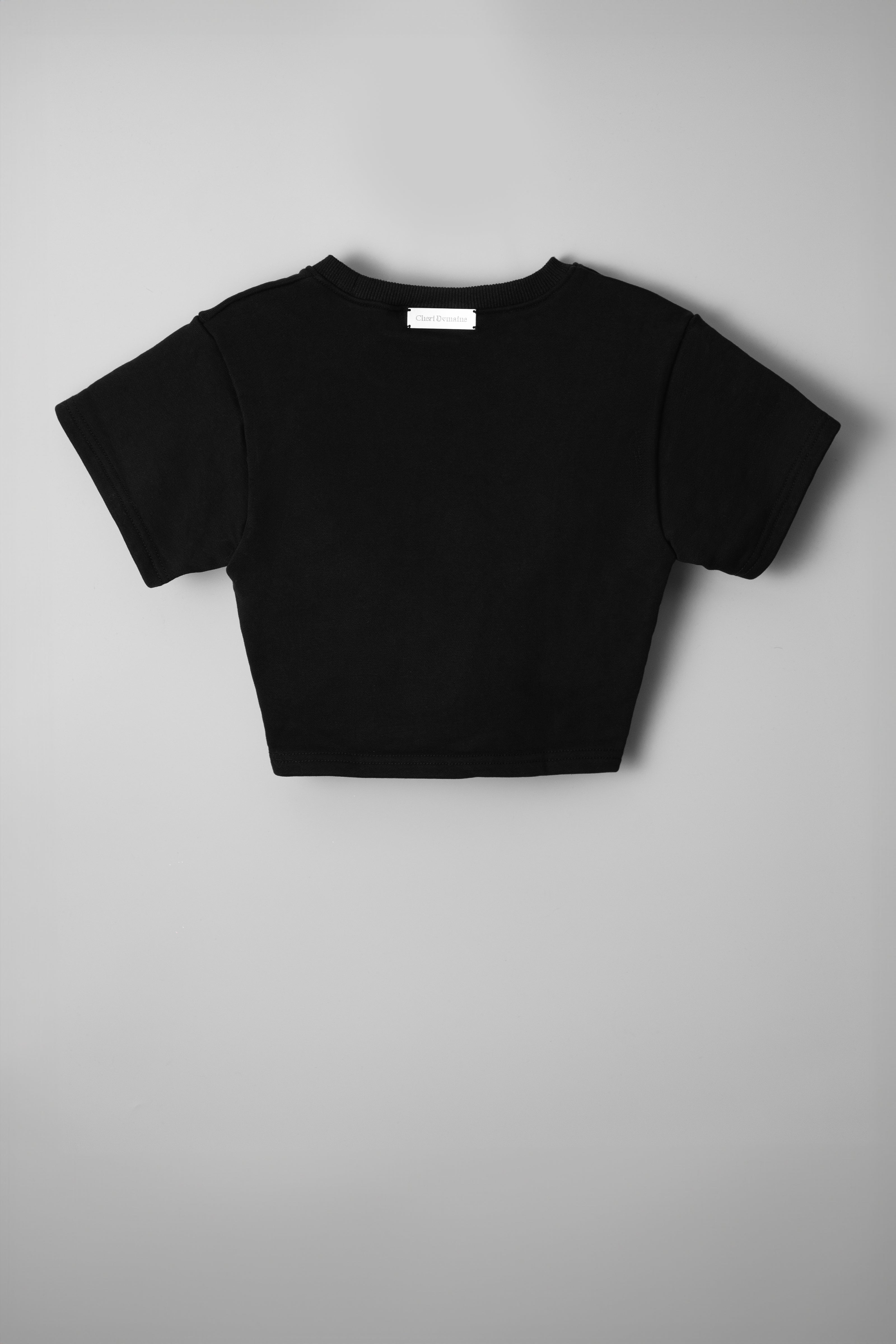 ロゴクロップドTシャツ (ブラック)