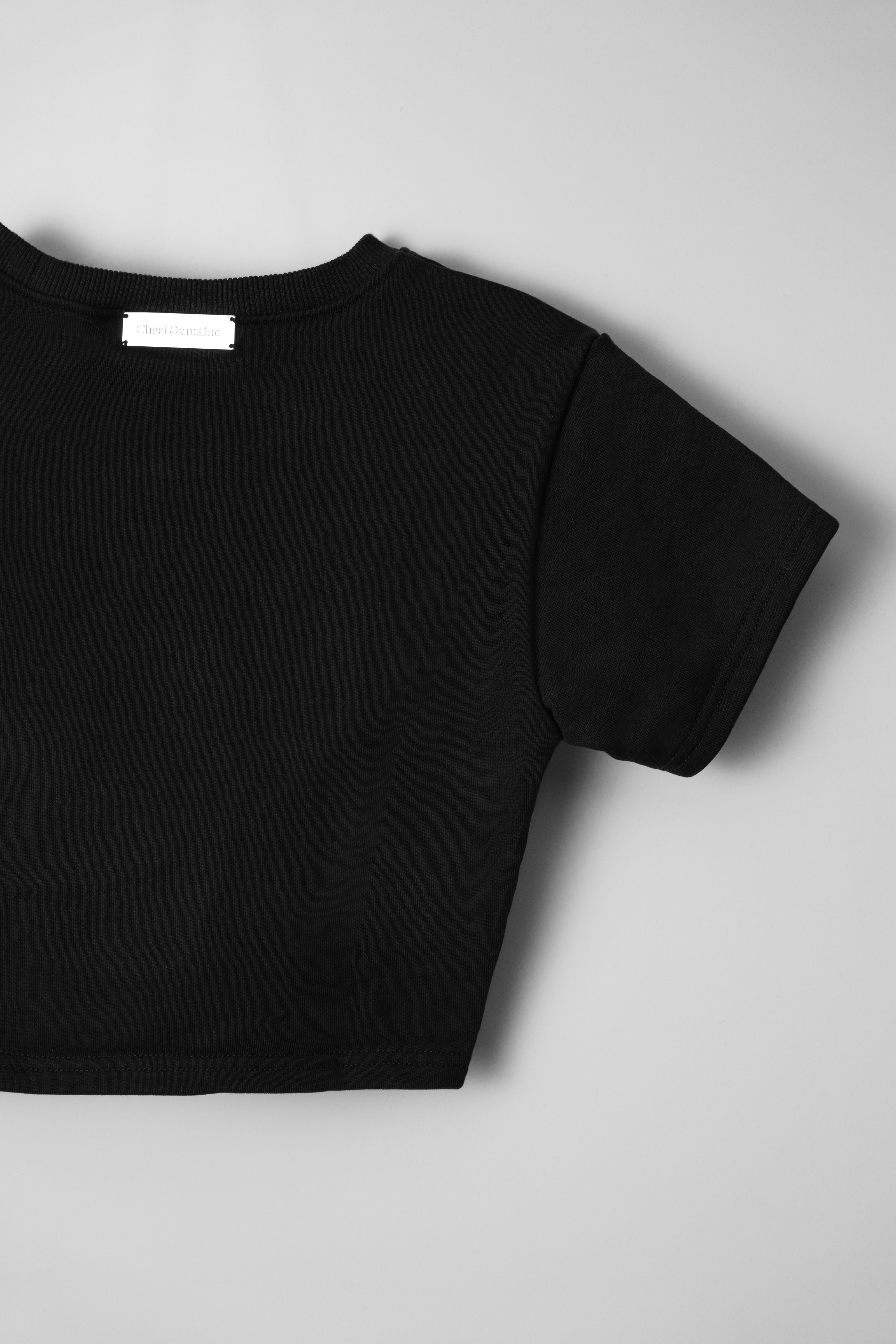 ロゴクロップドTシャツ (ブラック)