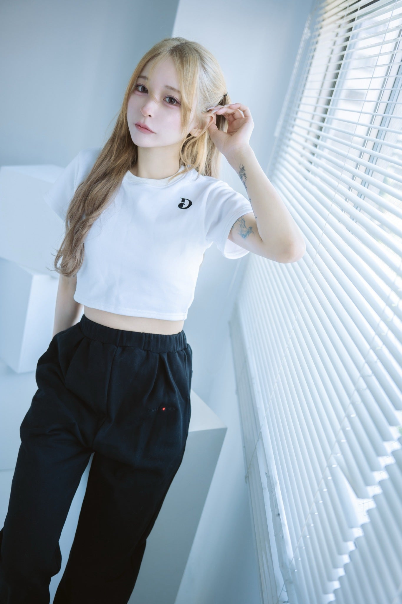 ロゴクロップドTシャツ (ホワイト)